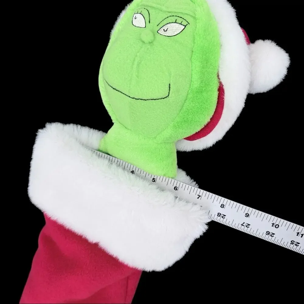 Vtg 1998 Hallmark Dr Seuss Grinch 3D Christmas Stocking Plush Head 22 in